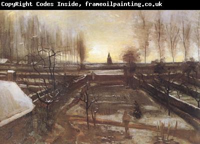 Vincent Van Gogh The Parsonage Garden at Nuenen in the Snow (nn04)